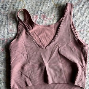 Lulu lemon cropped tank top in mauve. Size 14